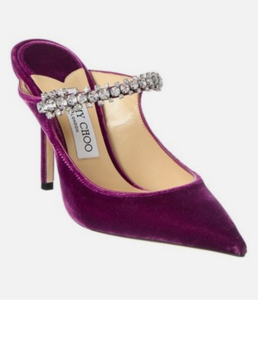 Jimmy Choo Bing Purple Velvet Jeweled Slingback Heel 39